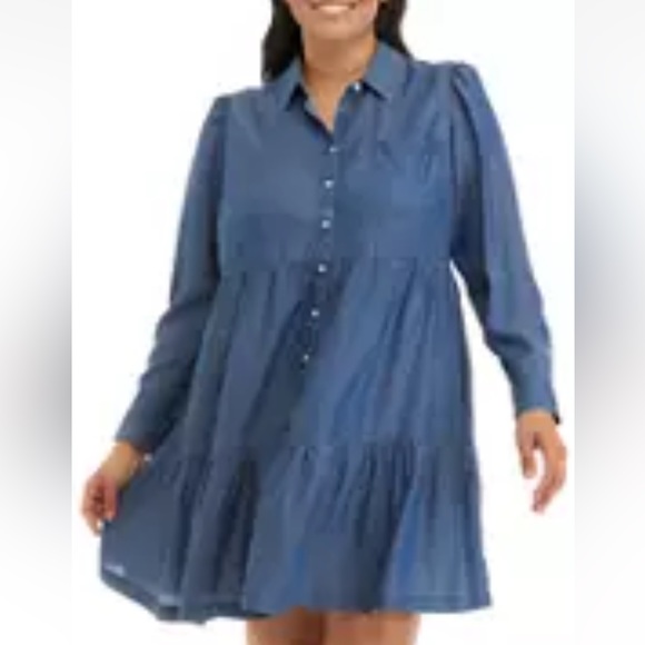 NWT Crown & Ivy Button Up Shirtdress SIZE 3X - Picture 4 of 5